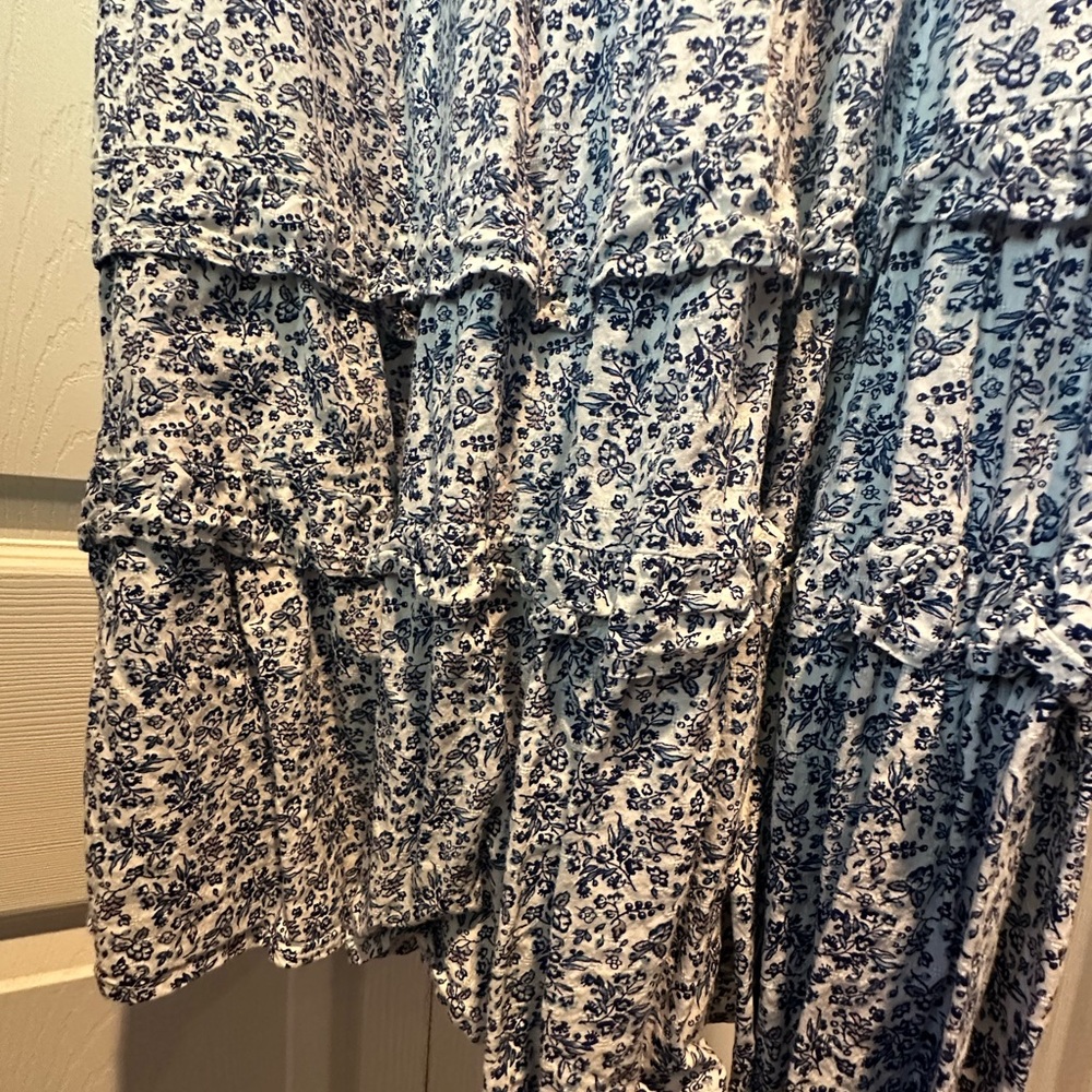 Universal Thread Blue And White Ruffled Long Dress - image 4